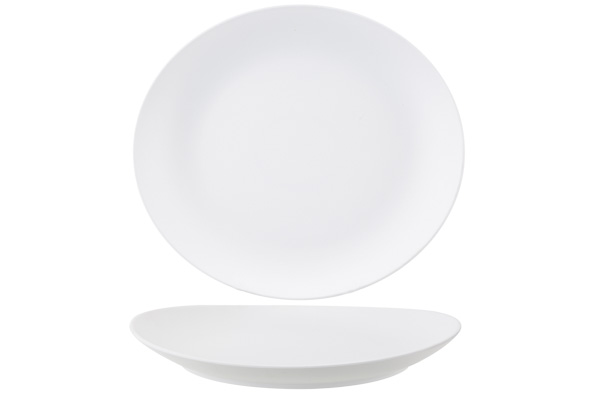 ASSIETTE STEAK MAT UNBREAKABLE BLANC 30X 27XH2,7CM