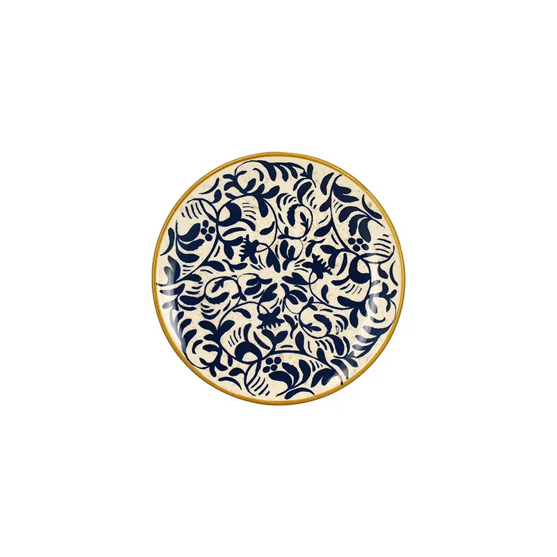 HERACLÉE-DESSERTBORD 19 CM VAN STEENGOOI MET BLAUW MOTIEF