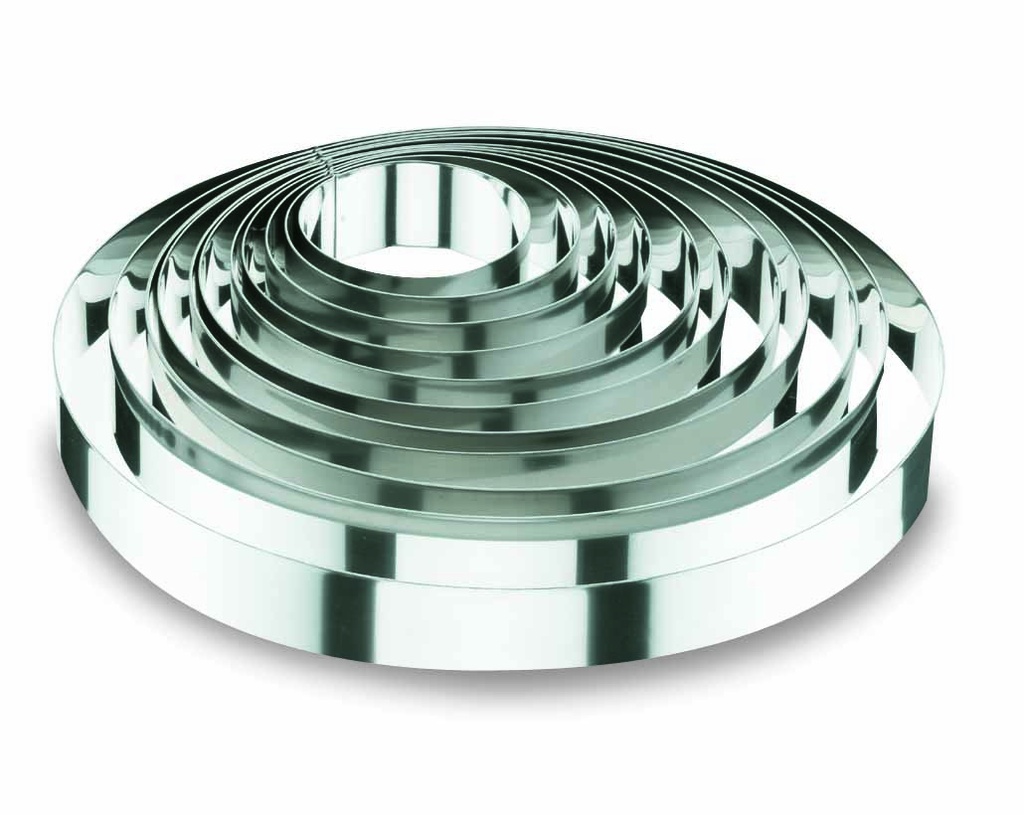 CERCLE A TARTE ROND 20x4,5 CM.-18/10