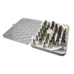 COFFRETS 35 DOUILLES INOX+ADAPTATEURS 30X24X6,3