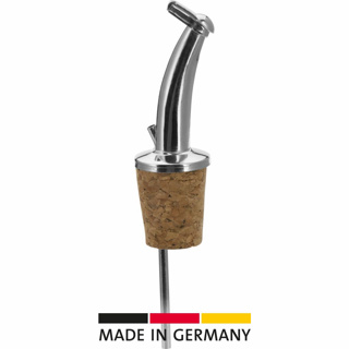 Free flow pourer »Classic Gastro«, short, natural cork, metal flap