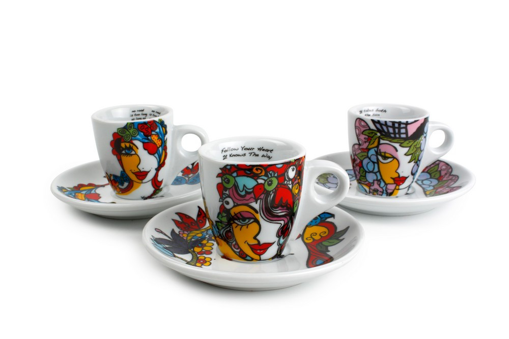 Set 6 espresso 6,5cl + souc. Josien Broeren