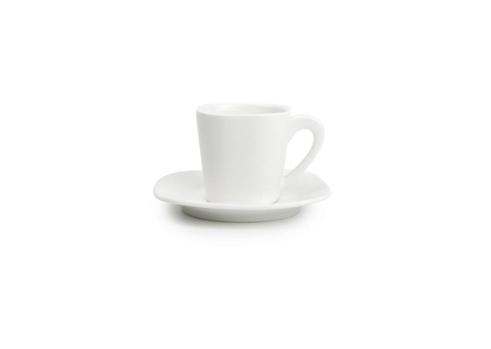 Tasse à moka 8cl et soucoupe blanc Match