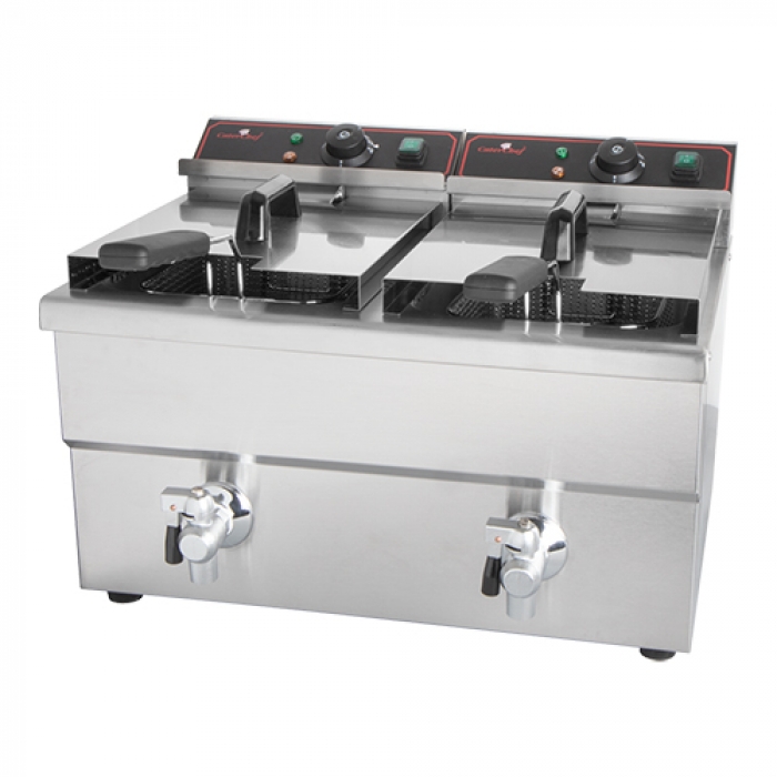 Friteuse CaterChef 8L+8L robinets de vidange