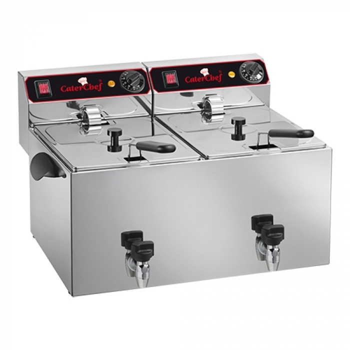 Friteuse CaterChef 9+9L robinets de vidange