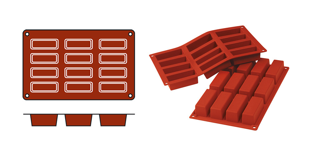 Moule 12 cakes 7.9x2.9xh3cm