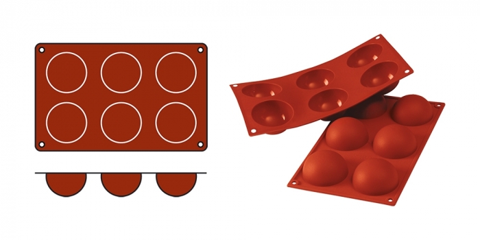 Moule 6 Half-Sphère D7xh3.5cm