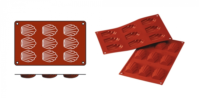 Moule 9 Madeleines 6.8x4.5x1.7cm