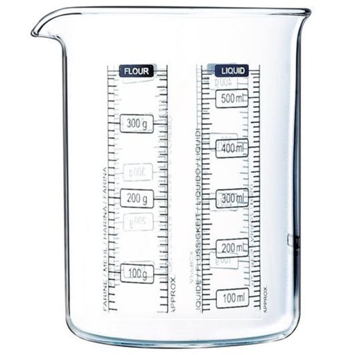 [LABBK50] Pichet gradué 0,5L Pyrex