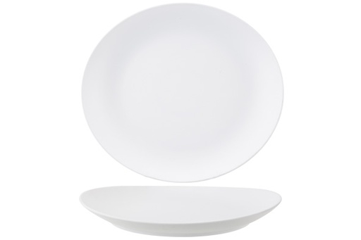 [8081986] ASSIETTE STEAK MAT UNBREAKABLE BLANC 30X 27XH2,7CM