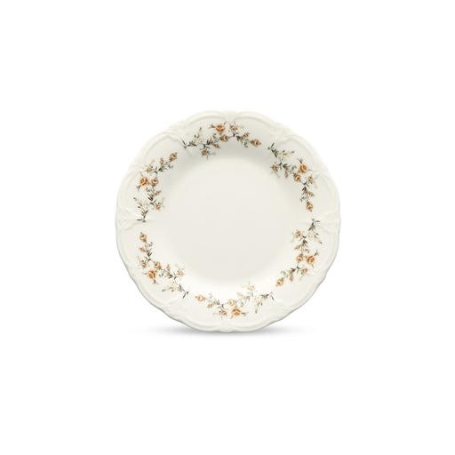 [741064] Assiette Retro Brown Flower creuse 23.5xh4cm
