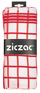 [937100] Set 3 Essuies-vaisselle rouge 55x75 cm 100% coton