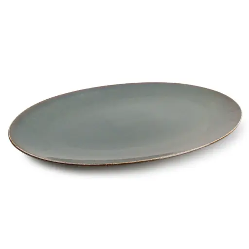 [740557] Assiette plate 36x25,5cm vert Cirro