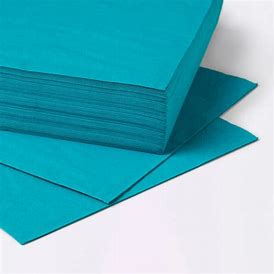 [212519] SET 40 SERVIETTES 38CM TURQ. DBLE PLI