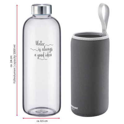 [5274226A] Gourde »Viva« 1 l, avec protection anthracite