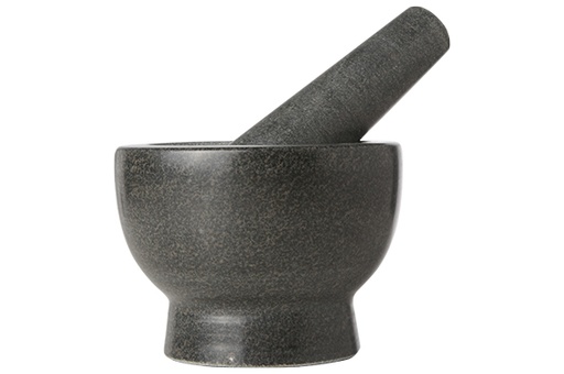 [0073242] MORTIER + PILON D11.5XH8CM GRANITE NOIR