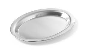 [405000] Plateau ovale inox 200x140mm
