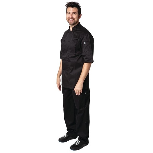 [B054-M] Veste de cuisine mixte Cool Vent Chef Works Montreal noire M