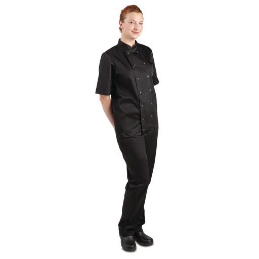 [A439-L] Whites Vegas unisex koksbuis korte mouw zwart L